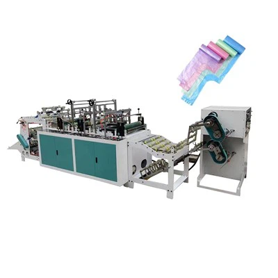 Máquina de fazer sacos em rolo de linha dupla